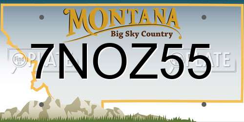 7NOZ55 Montana License Plate