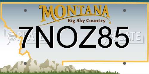 7NOZ85 Montana License Plate
