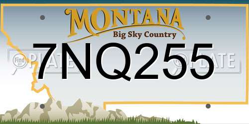 7NQ255 Montana License Plate