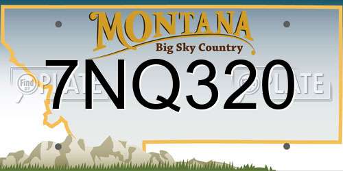 7NQ320 Montana License Plate