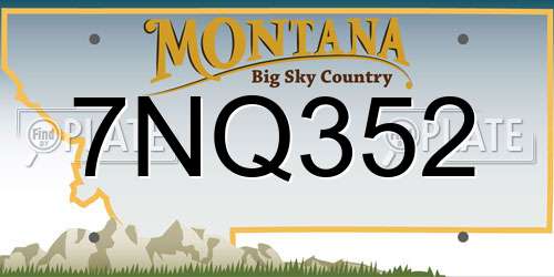 7NQ352 Montana License Plate