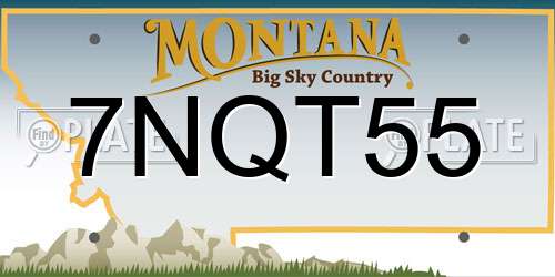 7NQT55 Montana License Plate