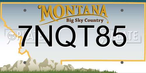 7NQT85 Montana License Plate