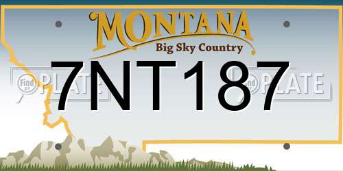 7NT187 Montana License Plate