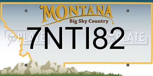7NTI82 Montana License Plate