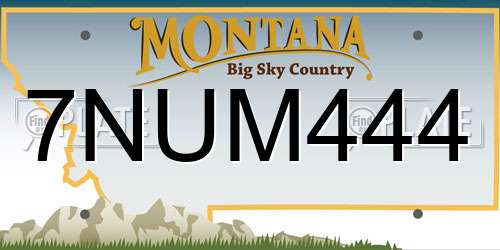 7NUM444 Montana License Plate