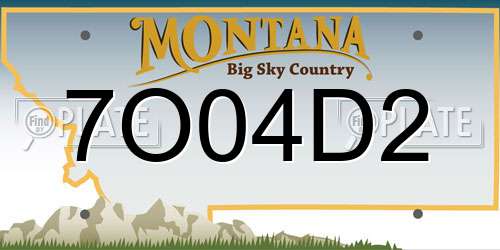 7O04D2 Montana License Plate