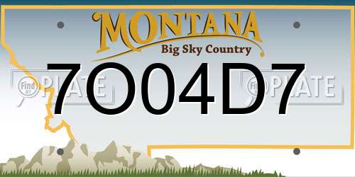 7O04D7 Montana License Plate