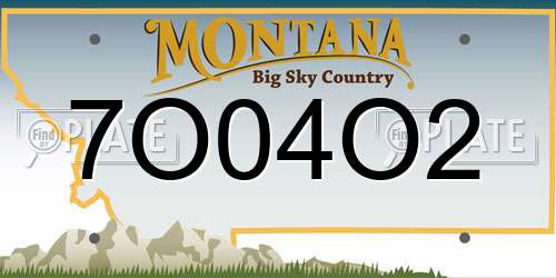 7O04O2 Montana License Plate