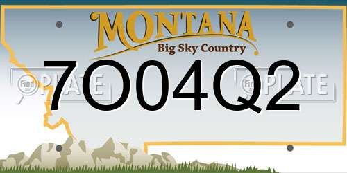 7O04Q2 Montana License Plate
