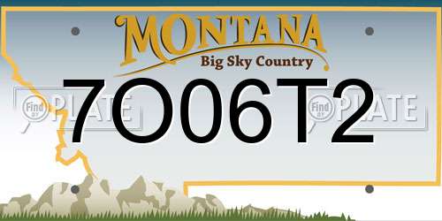 7O06T2 Montana License Plate