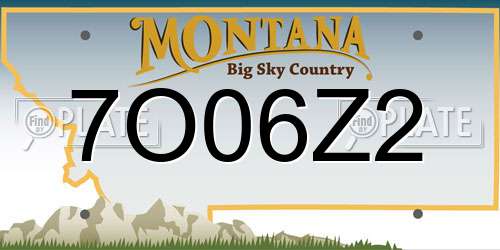 7O06Z2 Montana License Plate