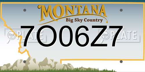 7O06Z7 Montana License Plate