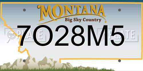 7O28M5 Montana License Plate
