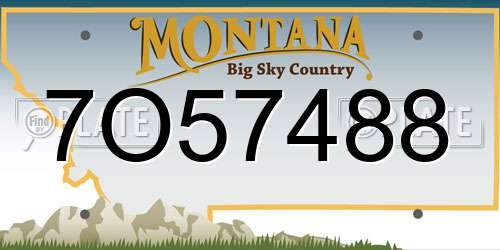7O57488 Montana License Plate