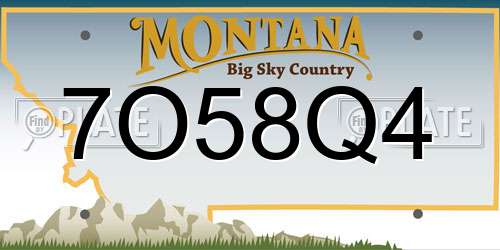 7O58Q4 Montana License Plate
