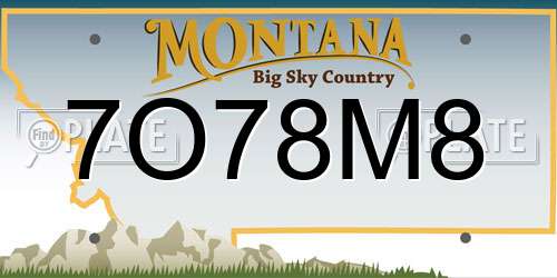 7O78M8 Montana License Plate