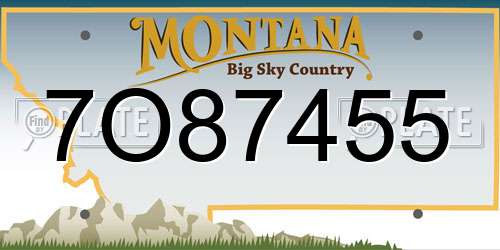 7O87455 Montana License Plate