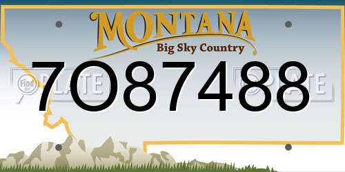 7O87488 Montana License Plate