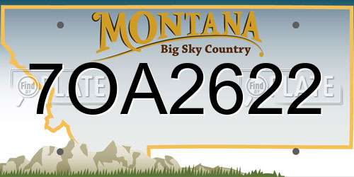 7OA2622 Montana License Plate