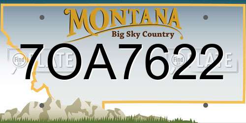 7OA7622 Montana License Plate