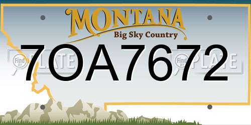 7OA7672 Montana License Plate