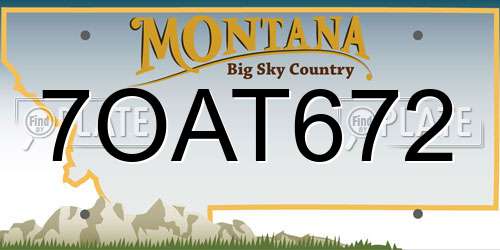 7OAT672 Montana License Plate