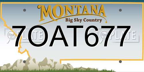 7OAT677 Montana License Plate