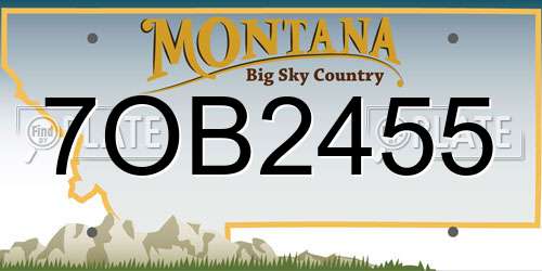 7OB2455 Montana License Plate