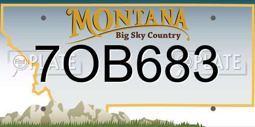 7OB683 Montana License Plate