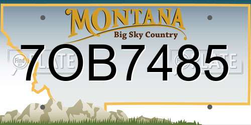 7OB7485 Montana License Plate
