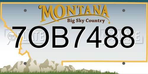 7OB7488 Montana License Plate
