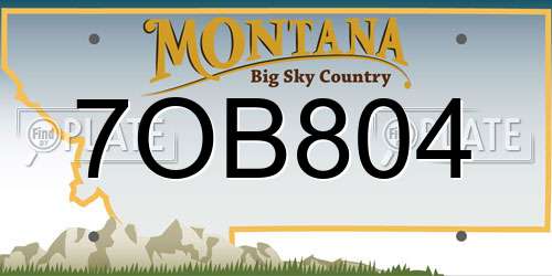 7OB804 Montana License Plate