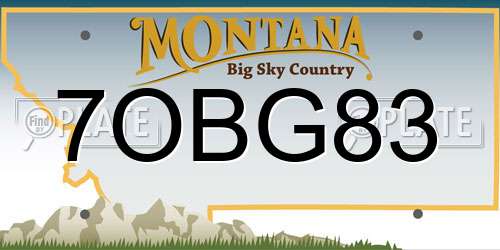 7OBG83 Montana License Plate