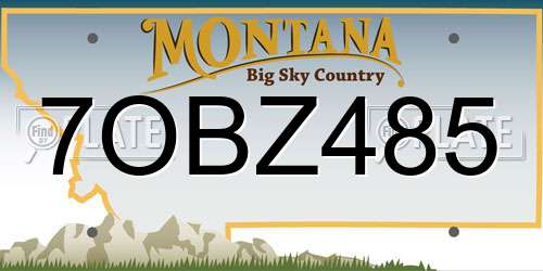 7OBZ485 Montana License Plate