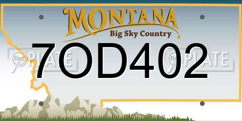 7OD402 Montana License Plate