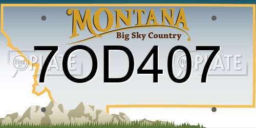 7OD407 Montana License Plate