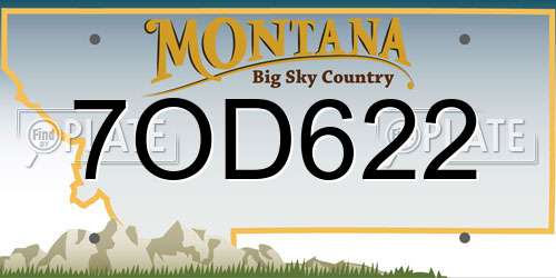7OD622 Montana License Plate