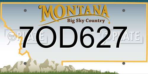 7OD627 Montana License Plate