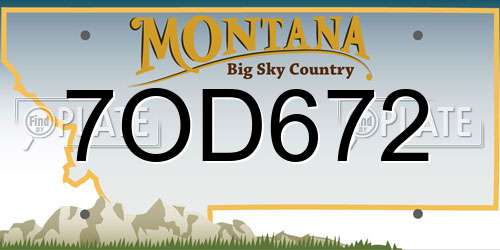 7OD672 Montana License Plate