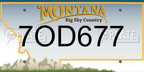 7OD677 Montana License Plate