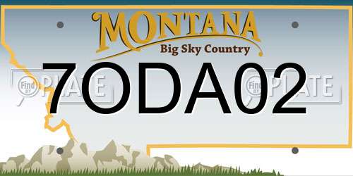 7ODA02 Montana License Plate