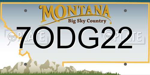 7ODG22 Montana License Plate