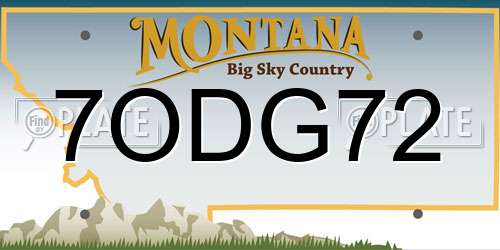 7ODG72 Montana License Plate