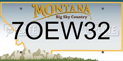 7OEW32 Montana License Plate