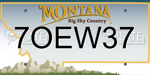 7OEW37 Montana License Plate