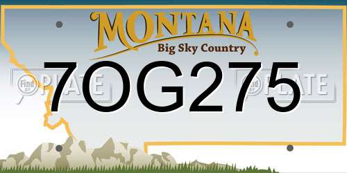 7OG275 Montana License Plate