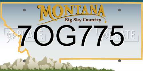 7OG775 Montana License Plate