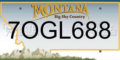 7OGL688 Montana License Plate