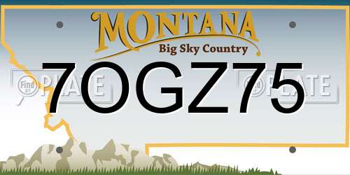 7OGZ75 Montana License Plate